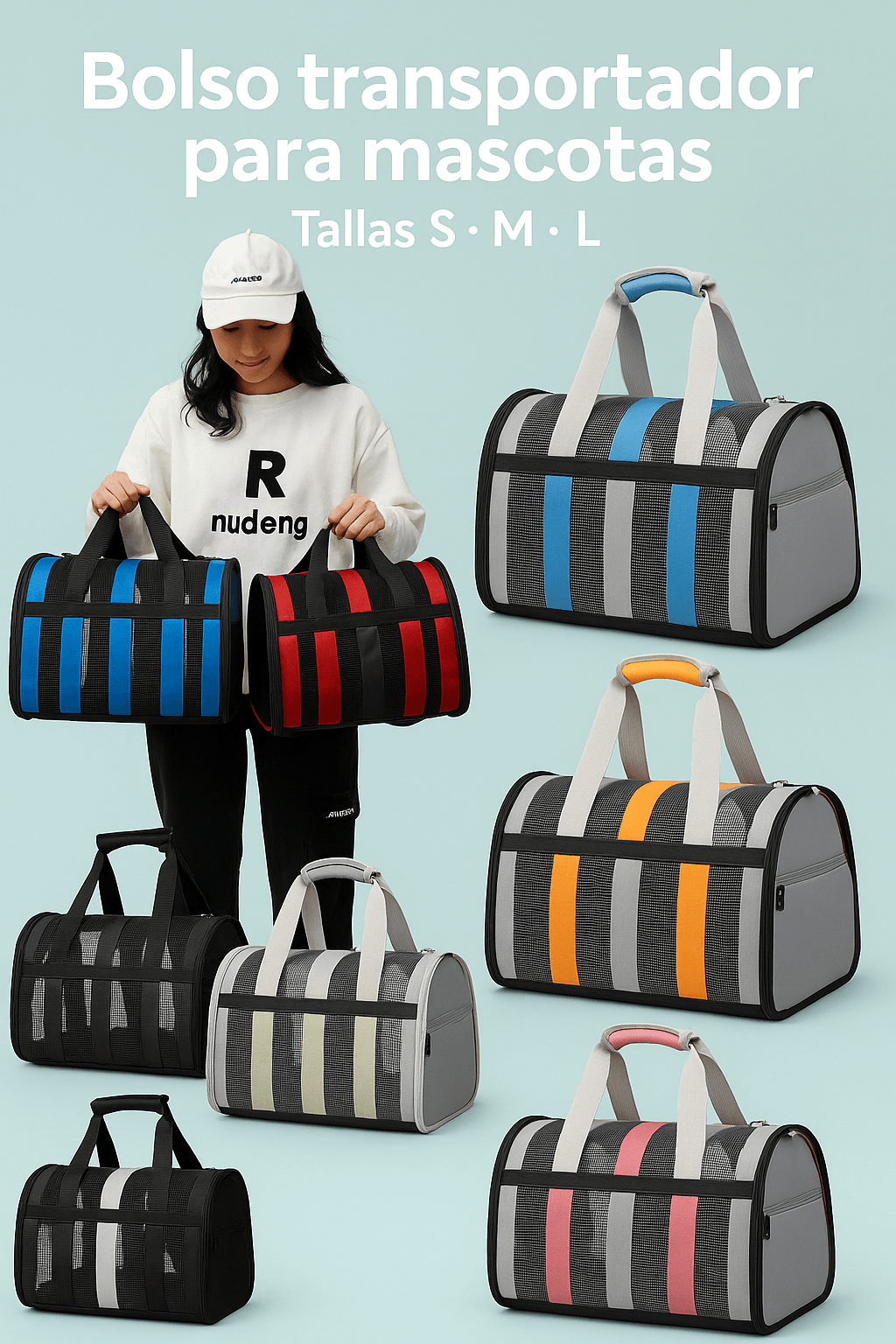 Mochila ventilada transporte. Para gatos y perros - Animalia Prime