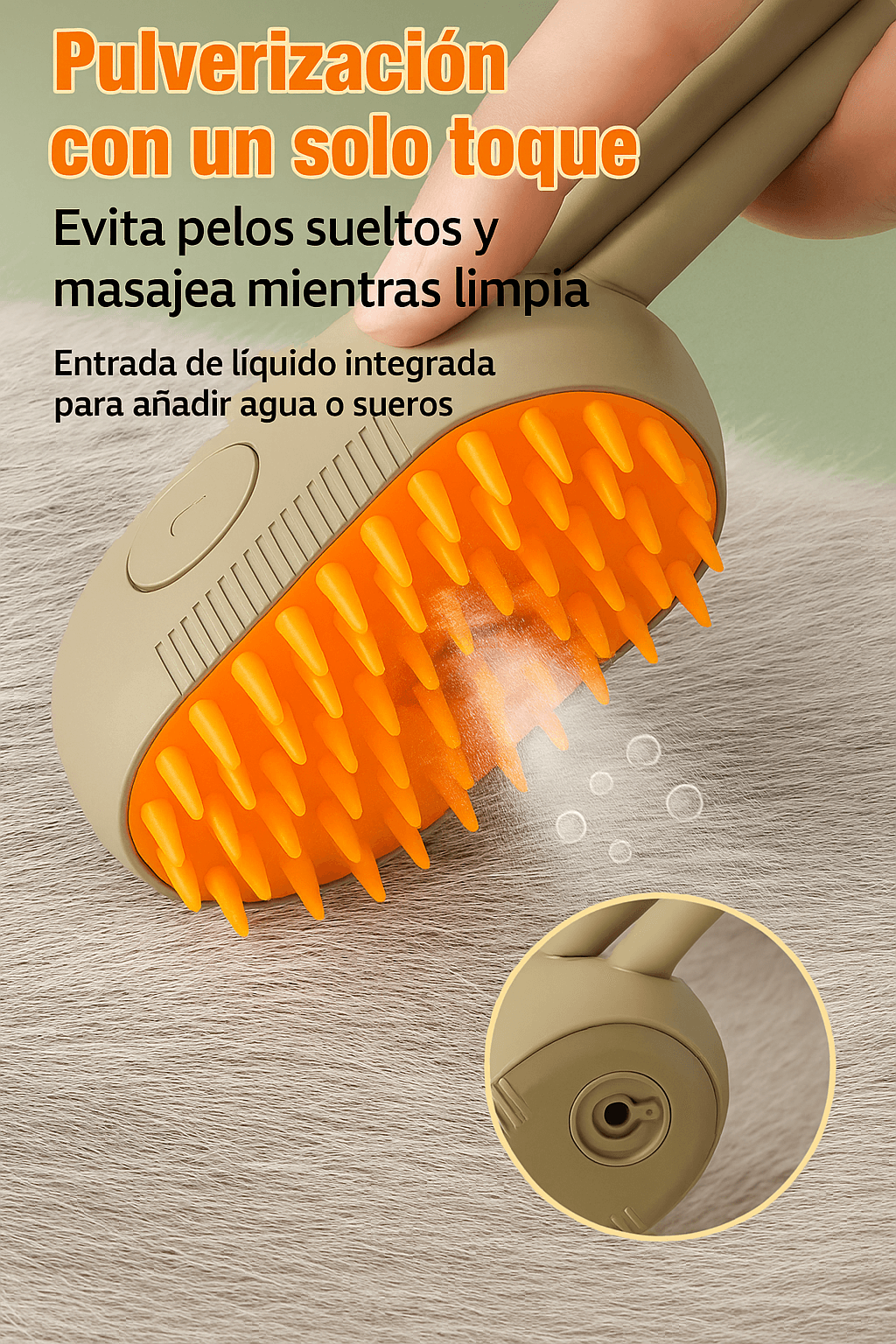 Cepillo de Masaje en Aerosol 3 en 1 para Mascotass - Animalia Prime