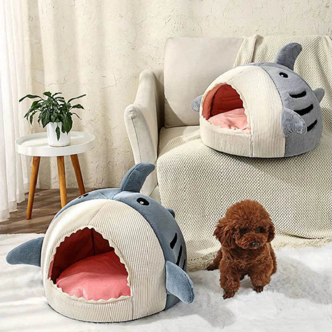 Cama para mascotas con forma de tiburón - Animalia Prime