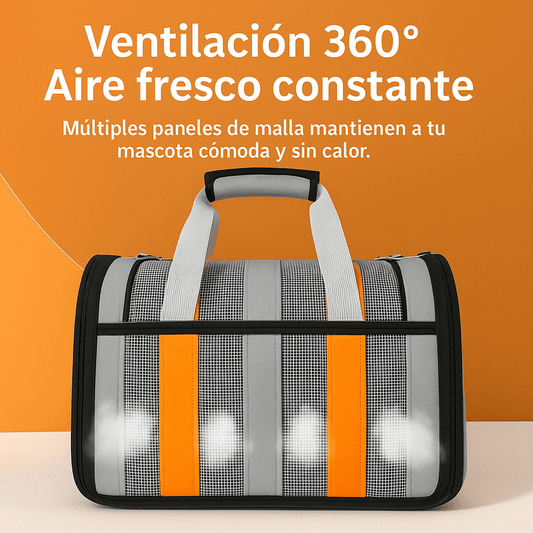 Mochila ventilada transporte. Para gatos y perros - Animalia Prime