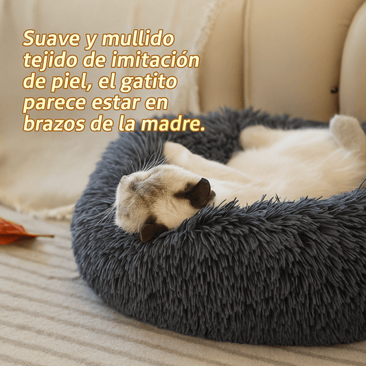 Cama Redonda – Confort Antiestrés para Perros Pequeños y Gatos - Animalia Prime
