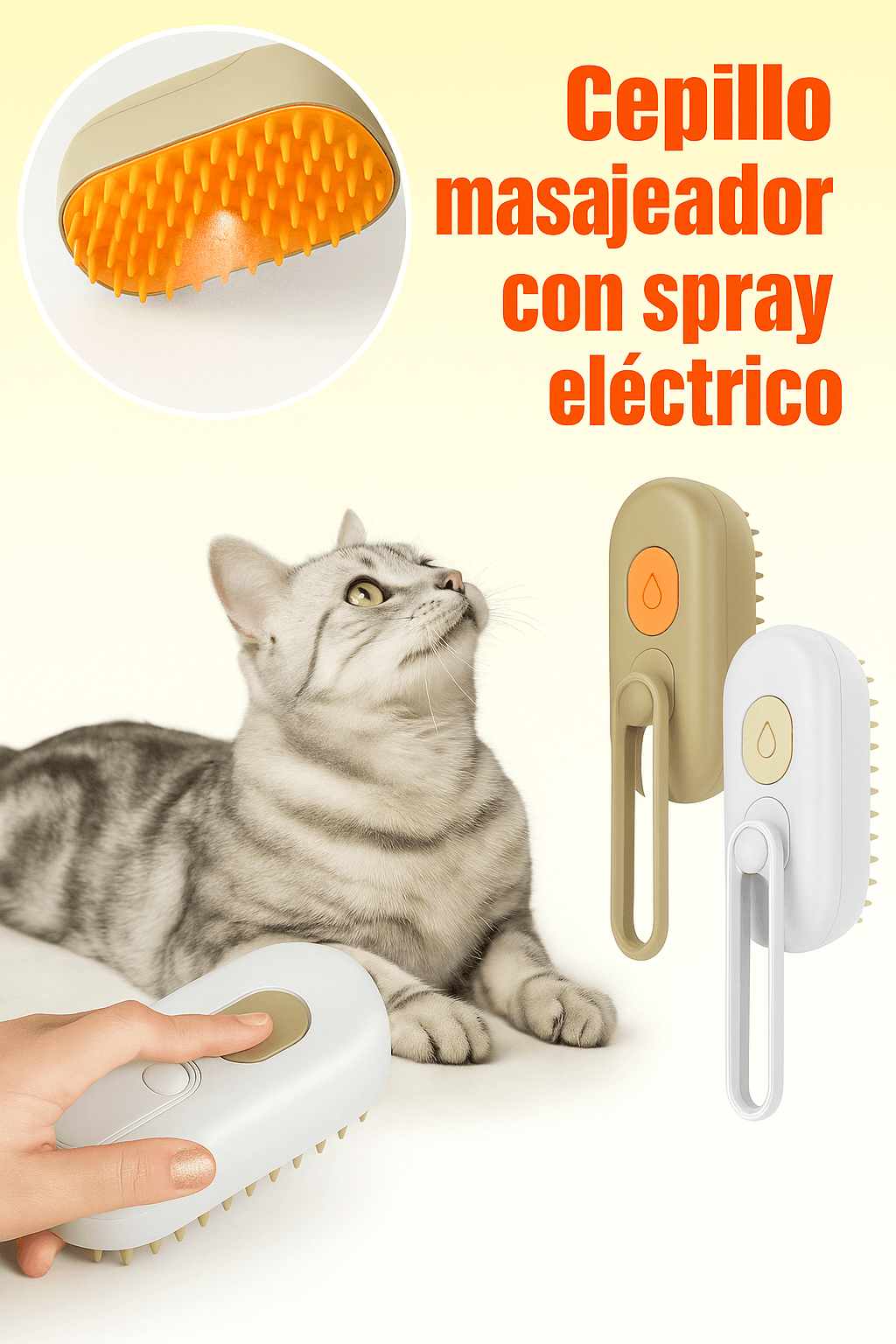 Cepillo de Masaje en Aerosol 3 en 1 para Mascotass - Animalia Prime