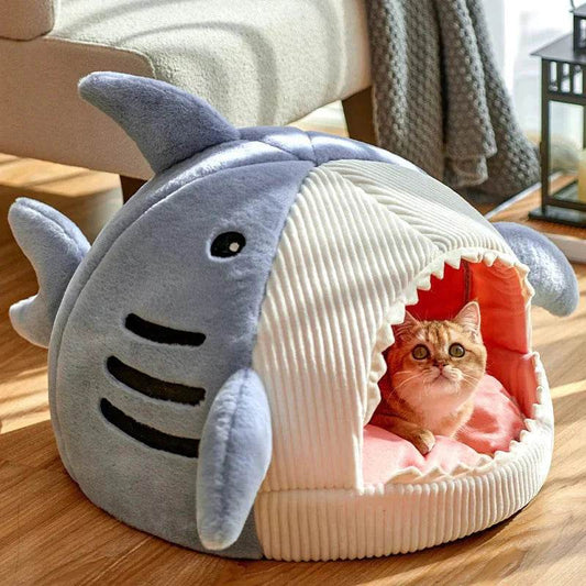 Cama para mascotas con forma de tiburón - Animalia Prime
