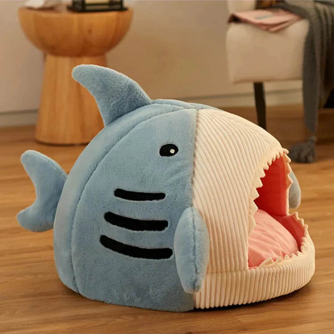 Cama para mascotas con forma de tiburón - Animalia Prime
